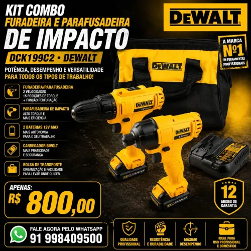 Furradeira e Parafusadeira kit 