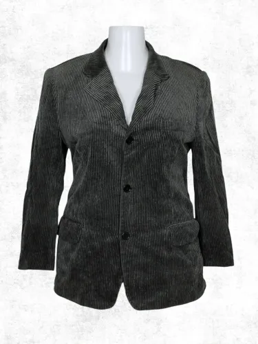 Blazer social alfaiataria masculina veludo cotelê cinza - Veste 50L - Ref. 6506