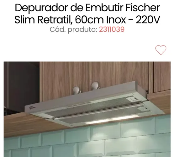 Depurador, Coifa Fischer NOVO na Caixa