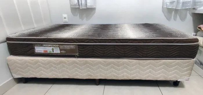 CAMA BOX SOLTEIRO + COLCHÃO ORTOPÉDICO