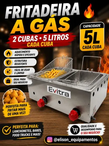 Fritadeira a gás 2 cubas