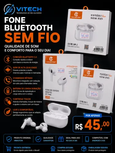 Fone Bluetooth 5.3 H'Maston