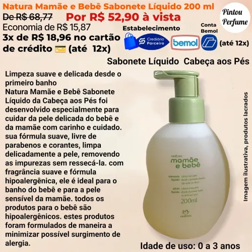 Mamãe e Bebê Natura Produtos em Promoção
