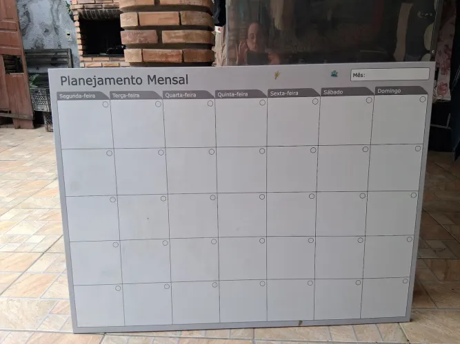 Quadro planejamento mensal 