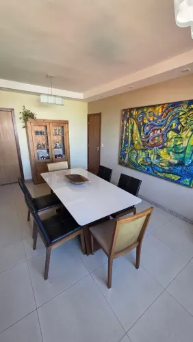 Mesa de Jantar 6 Lugares (tampo Fendi )e 6 Cadeira