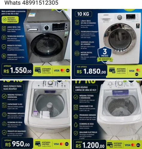 Máquinas lavadora e lava e seca 