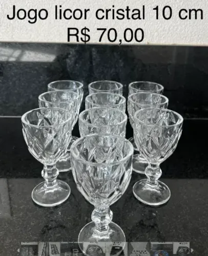 Jogo de licor 10 unidades cristal