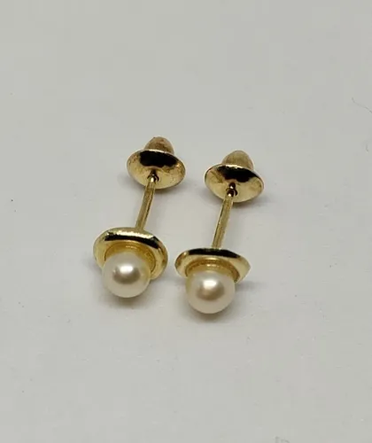 Brincos de ouro 18 - Pérola - 0,3mm