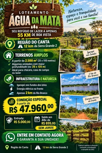 Oportunidade, chácara com Igarapé e energia, pagamento facilitado.