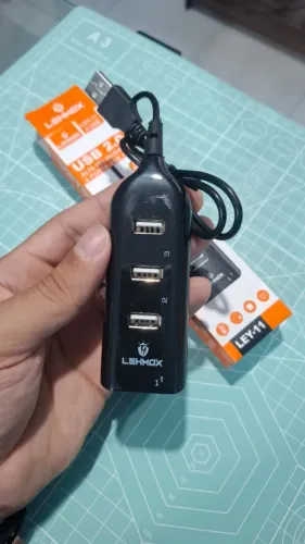 Hub USB 2.0 Lehmox, 4 portas USB 480Mbps