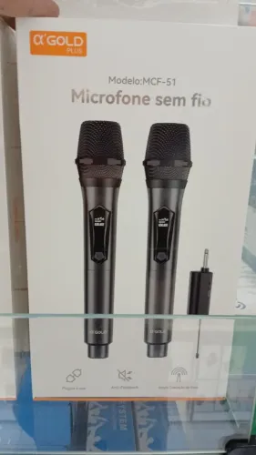 Microfone Sem Fio Duplo Alpha Gold MCF-51 | Alta Qualidade, Anti-Feedback e Sinal Potente!