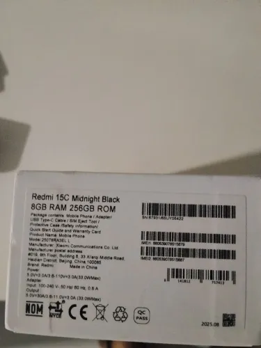 Redmi 15c 8 de ram e 256 memória