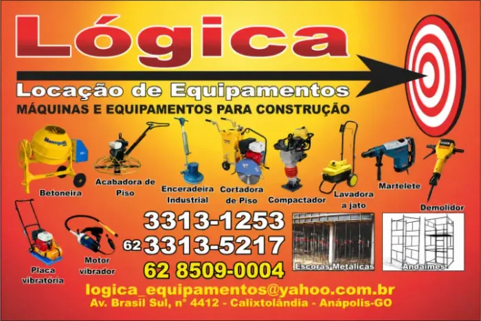 Locação de equipamentos para construção martelete betoneiras andaimes compactador