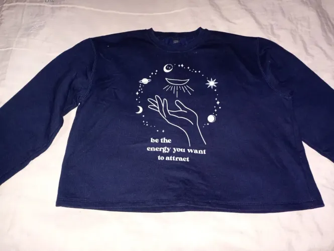 Moletom Hering Azul Marinho Peluciado Estampa Mística Novo Tamanho GG Veste 44/46