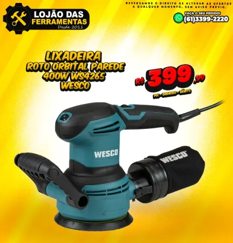 Lixadeira Roto Orbital parede 400W WS4265 Wesco