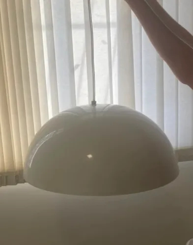 Lustre Pendente Meia Bola Branco 