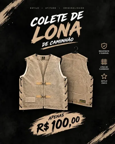 Colete lona de caminhão