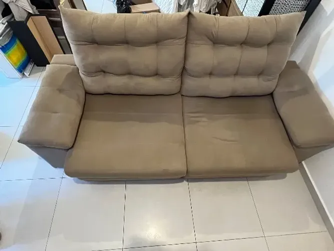 Sofá 3 Lugares Retrátil Reclinável Suede