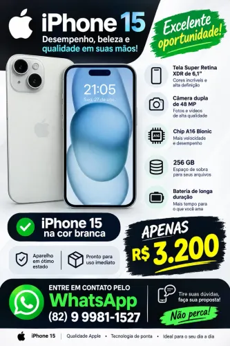 iPhone 15 256GB Branco