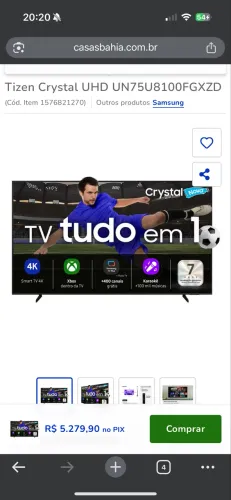 Tv 75 polegadas Samsung semi nova