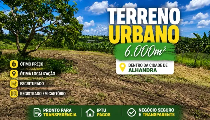 CHÁCARA URBANA 6.000 m² EM ALHANDRA/PB 