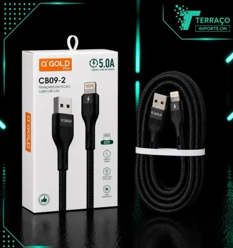 CABO USB PARA LIGHTNING 5.0A - 1 METRO | ?GOLD PRO
