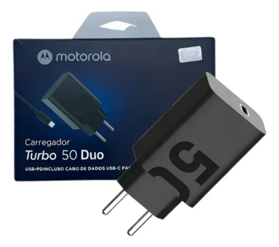 Carregador Avançado Motorola Turbo Power 50w Usb-C - Até 8x mais rápido