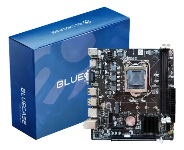 Placa Mãe Bluecase Bmbh61 Ddr3 Lga 1155 Rede 1000 H61 Nvme + Instalação Gratis