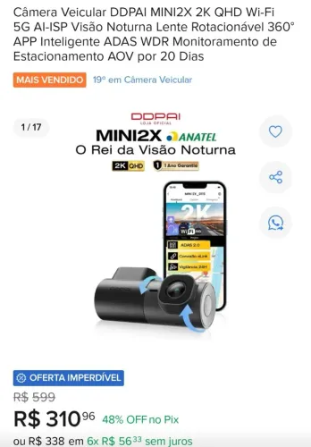 Mini câmera veicular