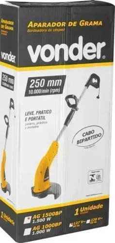 Roçadeira Aparador de Gramas Elétrico 1.500 W Profissional AG1500BP Vonder