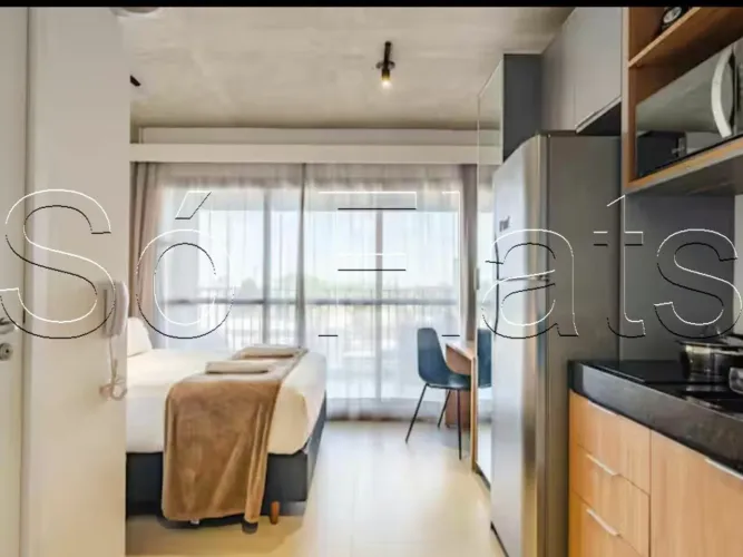 Studio 22m² Decorado Rua Augusta Av. Paulista Jardim Paulista Varanda 1 Dorm Mobiliado