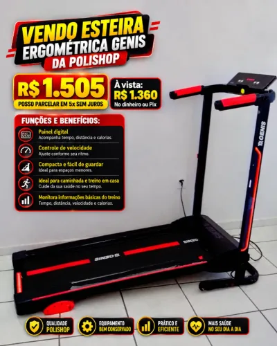 Esteira ergométrica da Polishop dobrável GENIS GT 500