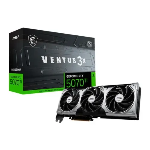 Placa de Video MSI GeForce RTX 5070 Ti Ventus 3X OC, 16GB, GDDR7, 256-bit