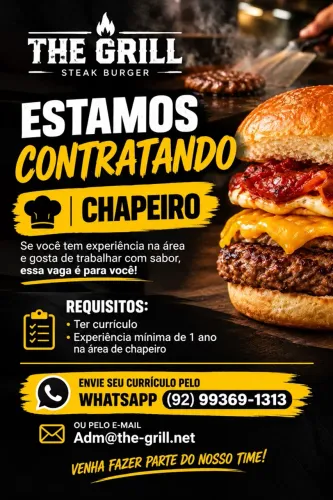Temos vagas para Chapeiro 