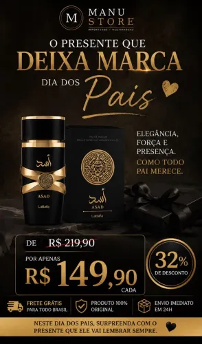 Perfume Asad Lattafa Masculino 100ml - Original Importado