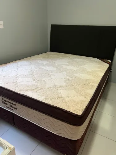 Cama Box Queen C/ Cabeceira Ortobom Nova