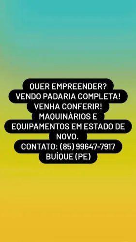 OPORTUNIDADE DE EMPREENDER !VENDO PADARIA COMPLETA!