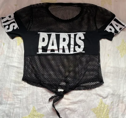 Cropped Feminino em Tela Preto - Estilo Paris