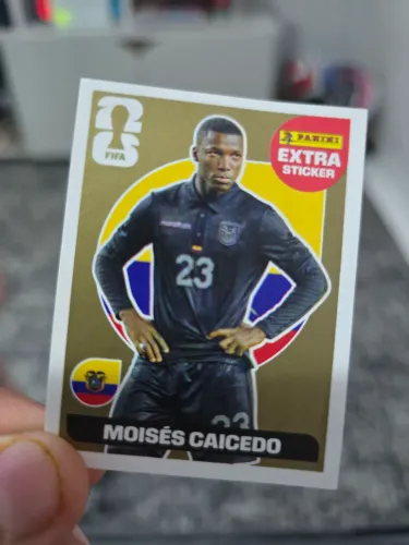 FIGURINHA MOISÉS CAICEDO OURO ORIGINAL PANINI EXTRA STICKER