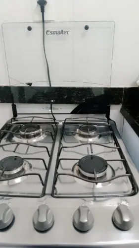 Fogão Esmaltec 4 Bocas Inox - Forno Autolimpante - Acendimento Automático