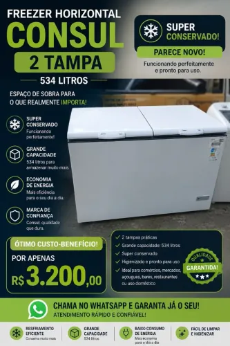 Frizer horizontal 534 litros 
