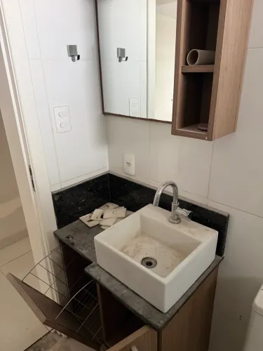 Pia completa banheiro + espelho e granito