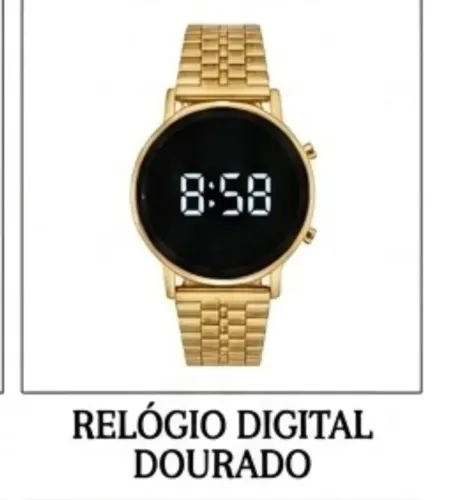Relogio Dourado Digital