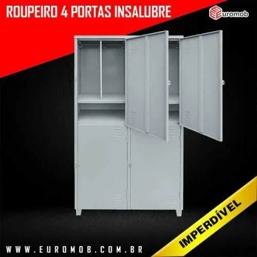 ? OFERTA EUROMOB! ROUPEIRO INSALUBRE 4 PORTAS DE AÇO ?
