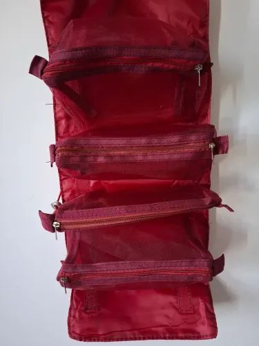 Necessaire Vermelha Destacável 4 bolsos