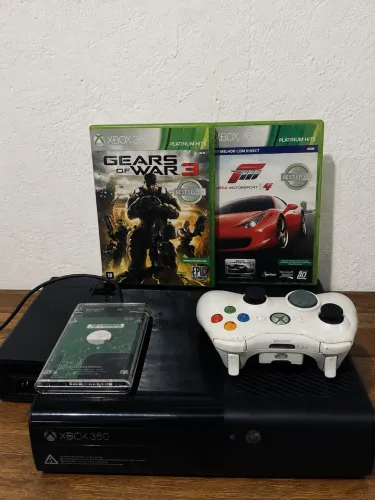 Xbox 360 super slim 20 jogos hd externo