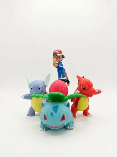 Lote Pokémon Ash Articulado Tomy + Ivysaur Wartortle Charmeleon Jazwares