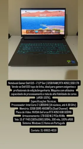 Notebook Gamer Dell G15