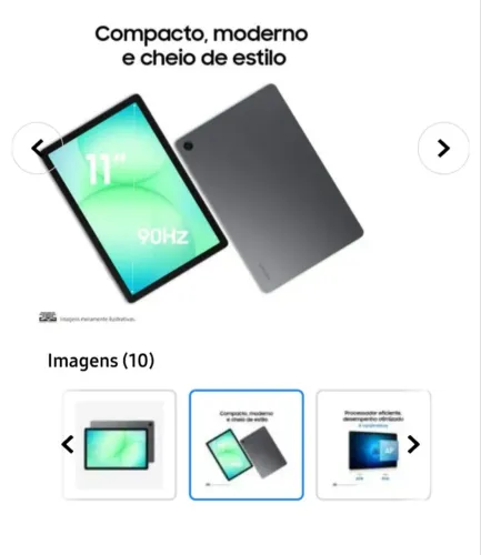 Samsung Tab A11 4Gb Ram e 64 Gb armazenamento interno