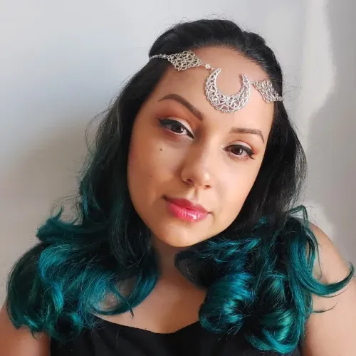Acessório de Cabelo Tiara Head Chain Lua Prateada